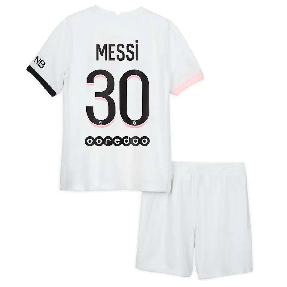 Auswärtstrikot Paris Saint Germain NO.30 Messi Kinder 2021-2022 Günstige Fußballtrikots